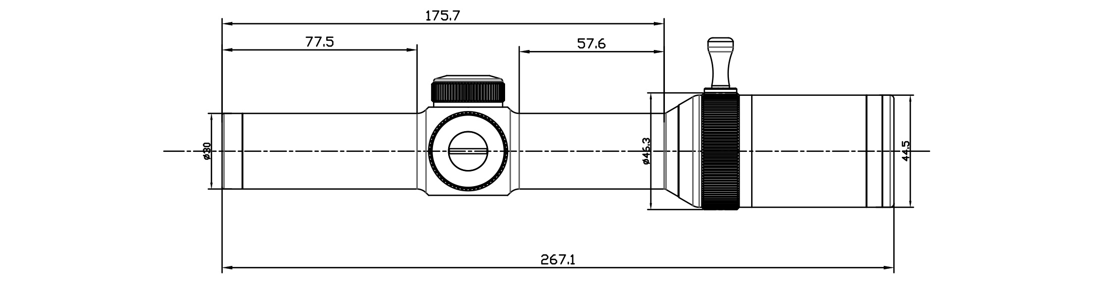 размеры Прицел оптический BRITE  LPVO 1-8X24 IR
